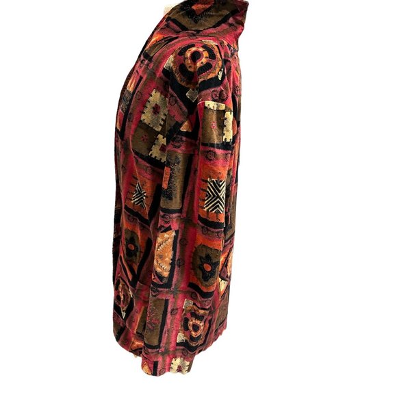 Vintage Styles De Santa Fe Women's Jacket Abstract Pattern Button Front Two Pock - Picture 2 of 7